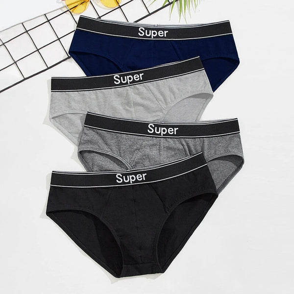 5pcs Men's Triangle Briefs Fashion Letter Elastic Belt Comfortable Soft Breathable Daily Sleep Men's Underwear
