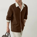 INCERUN Mens Color Block Striped Long Sleeve Shirt Loose Fit Lapel Top Casual Male Clothing S-5XL