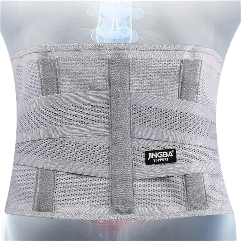 JINGBA Orthopedic Corset Back Support Belt Men Back Brace Belt Lumbares Protection Spine Support Belt for Fitness Gym Workout