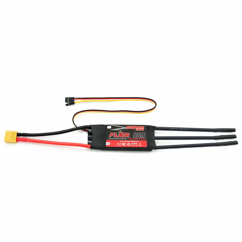 SURPASS-HOBBY FLIER Series New 32-bit 80A Brushless ESC With 5V/6V 8A SBEC 2-6S Support Programming for RC Airplane