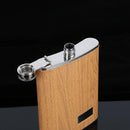 400ml Wood Grain Flask Set Stainless Steel Men's Small Hip Flask with Cup Funnel Metal Outdoor Portable Flask Portable Wine Kit