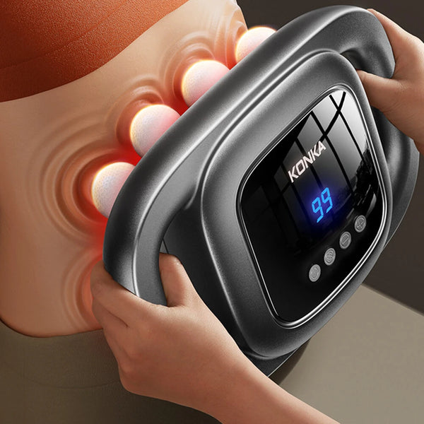 KONKA 10-Head Deep Tissue Massage Gun Professional Fascia Gun With 99 Speeds 32KG Strong Force LED Display Quiet Motor & Red Light Therapy