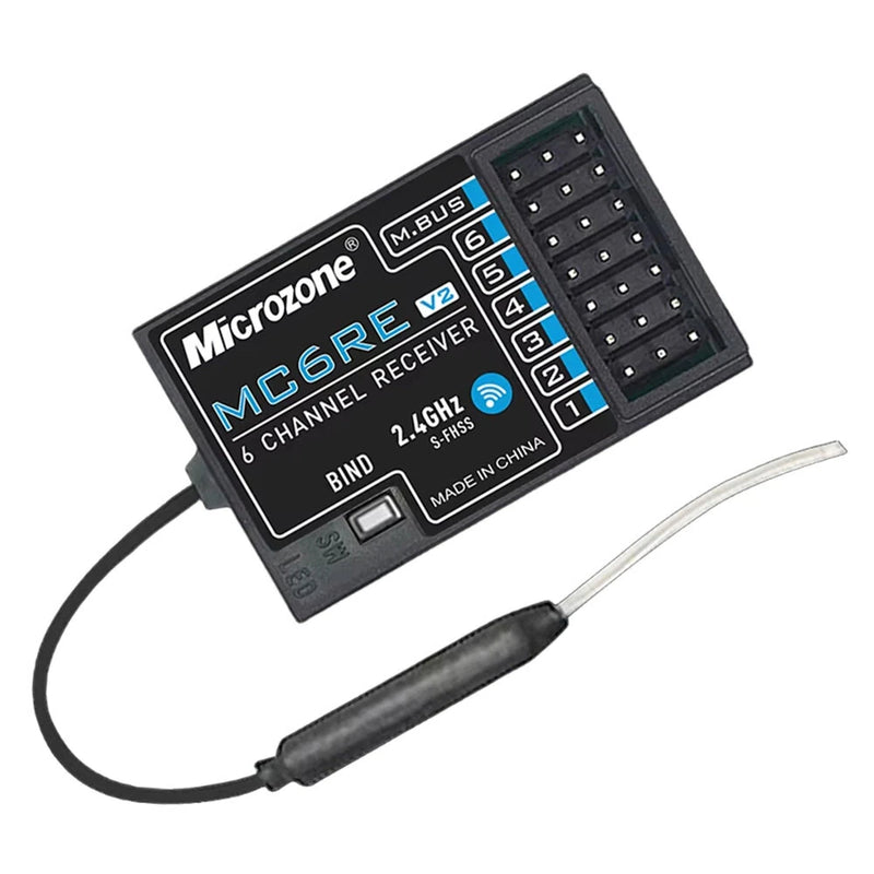 Microzone MC7RE V2 2.4GHz 7CH Dual Antenna PWM SBUS RC Receiver Support Mc6mini Mc7mini Mc8mini Transmitter for RC Airplane Car Boat Vehicle Models