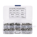 230pcs M3 304 Stainless Steel Allen Hex Drive Button Head Socket Cap Bolts Screws Nuts Assortment Kit Box Nuts Allen bolts Set