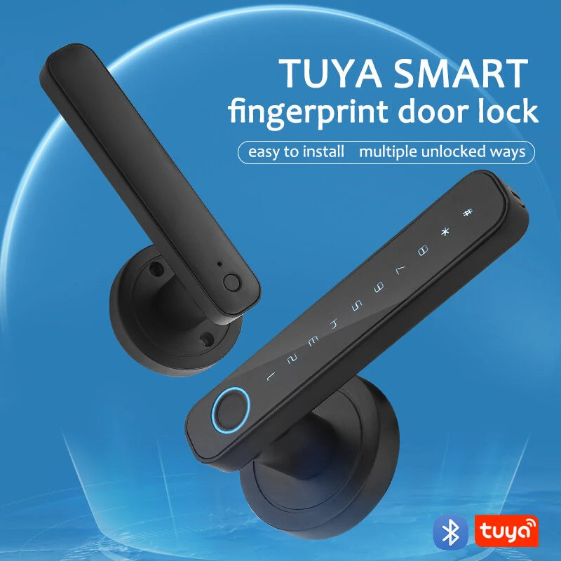 Tuya Smart Door bluetooth Lock Intelligent Anti-theft Door Lock Dynamic Password APP Fingerprint Key Unlock Home Lock