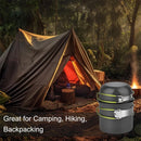 Lightweight Aluminum Alloy Camping Pot Hiking Picnic Tourist Tableware Set Outdoor Stove Pot Pan Plastic Bowl Outdoor Cookware