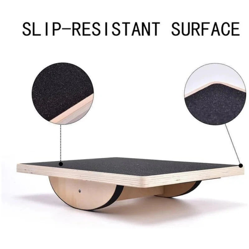 KALOAD Wooden Wobble Balance Board Adult Exercises Training Balancing Rocking Board Level Training Balance Pedal Gym Exercise Pad for Home Fitness