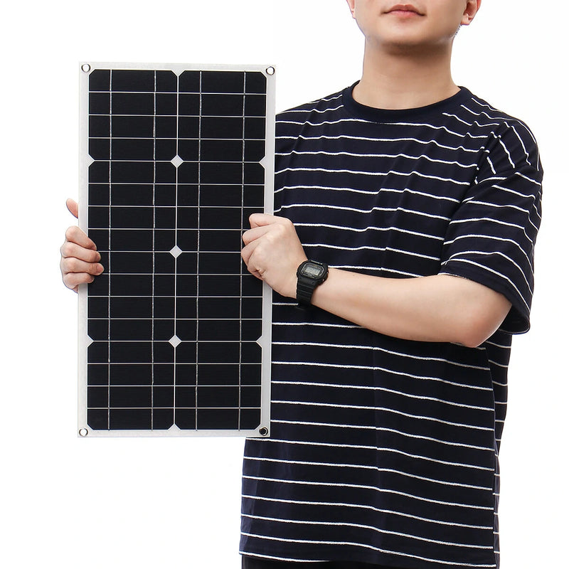 100W 18V Mono Solar Panel USB 12V/5V DC Monocrystalline Flexible Solar Charger For Car RV Boat Battery Charger Waterproof