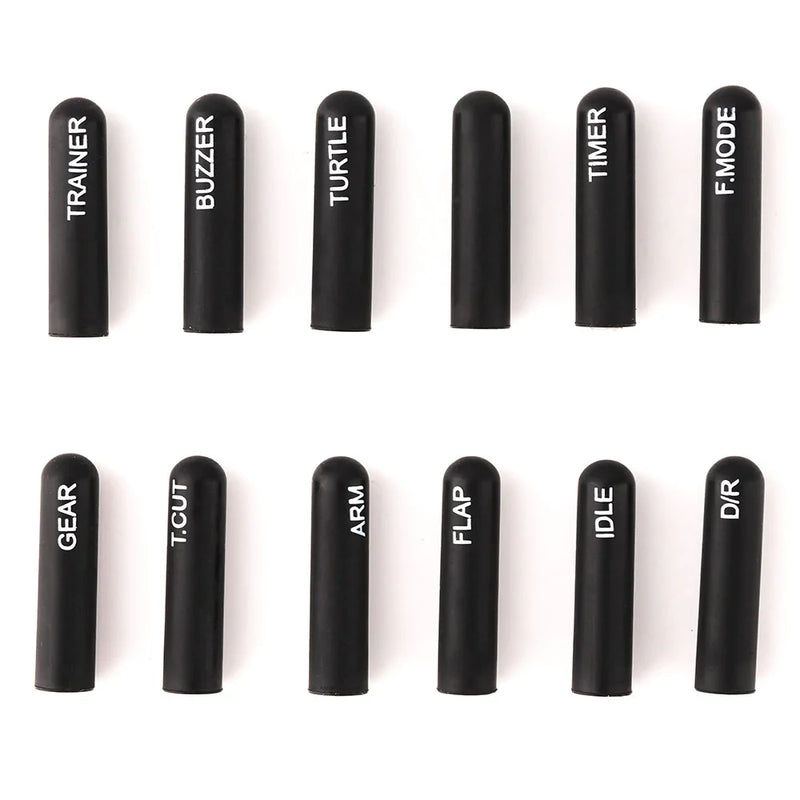 12pcs Radiomaster Labeled Silicon Switch Cover kits Short/ Long for TX16S TX12 Zorror Jumper Flysky Radio Transmitter