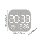 Metal Brushed Texture Digital Wall Clock Alarm Set Large Display Screen LED Alarm Clock Home Office Bedroom with Remote Control