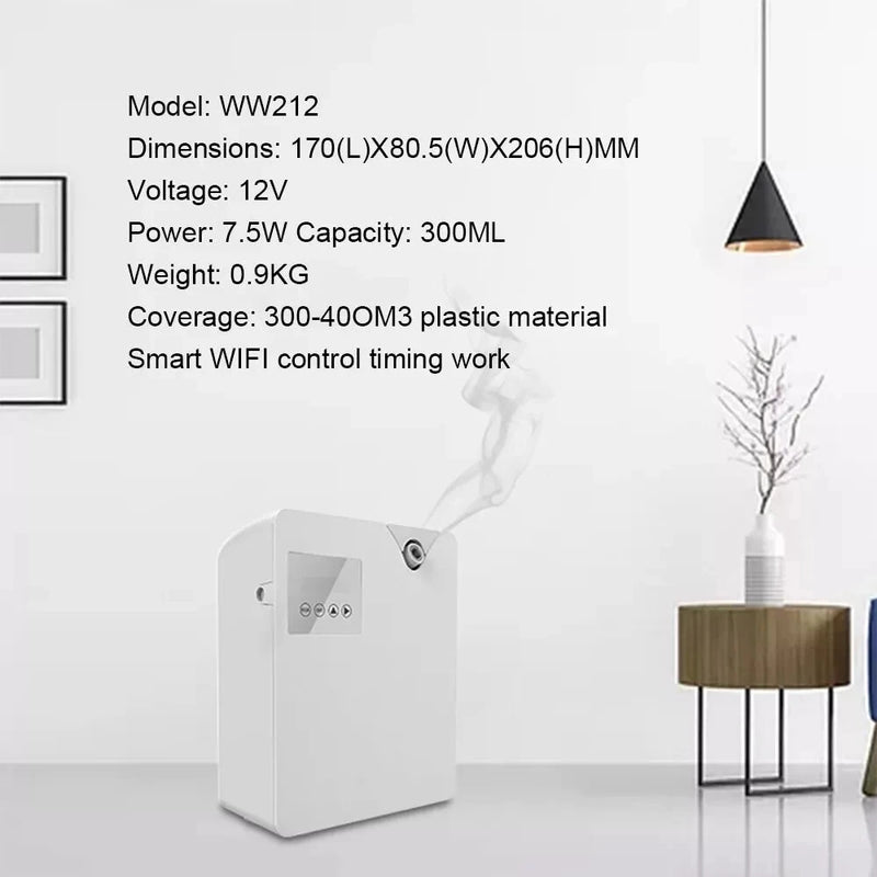 Bluetooth Smart Scent Diffuser Hotel Air Freshener Scent Diffuser Cover 300mL for Home Scent Dispenser Electronic Scent 300-400m Coverage