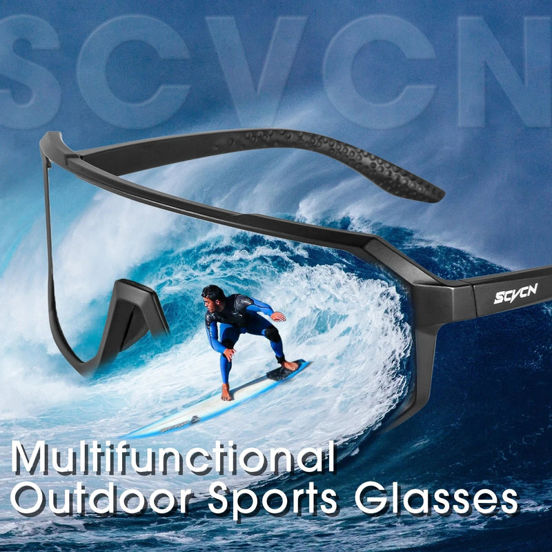 SCVCN UV400 Protection HD Polarized Cycling Sunglasses PC Colorful Sports Goggles for Outdoor Riding Fishing