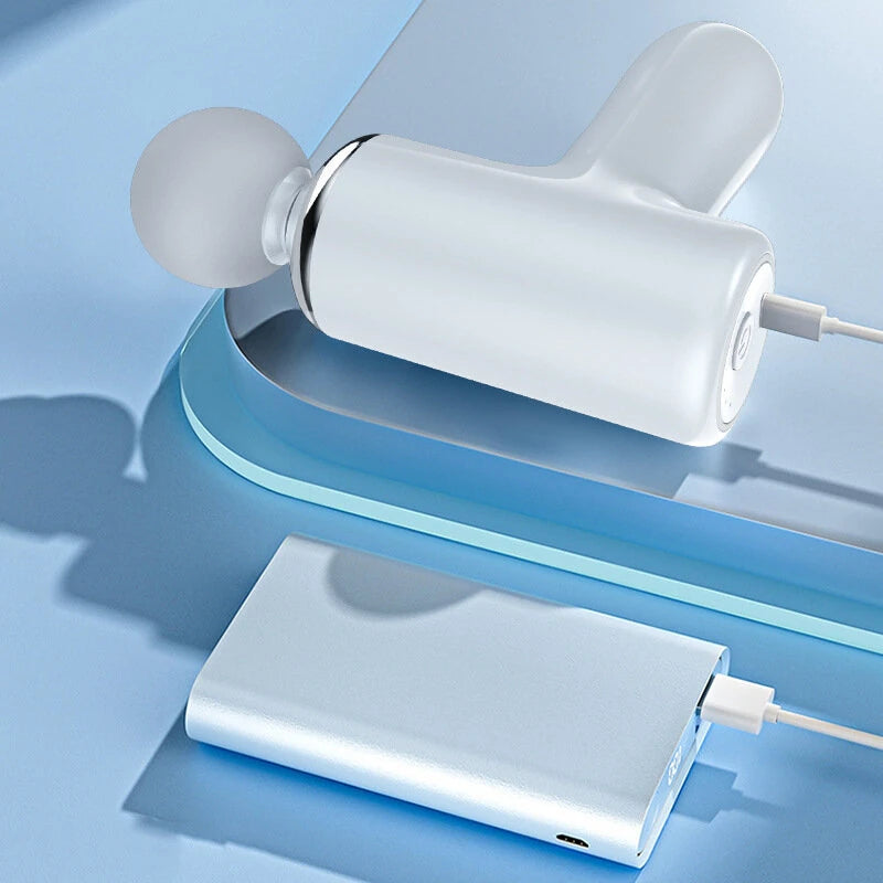 Electric Mini Muscle Massage Gun 6 Speed 4 Massage Heads Professional Vibration Massager Fitness Fascia Gun