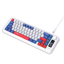 HXSJ L68 Three-Mode Wireless Gaming Keyboard with Display Screen and Multimedia Knob 68-keys RGB Light 2000mAh Battery Type-C Rechargeable 2.4G/BT1/BT2 Wireless Membrane Keyboards for PC Laptop Computer