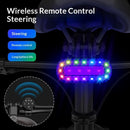 LAOTIE X6 RGB Bicycle Rear Light with Wireless Remote, IPX5 Waterproof E-Bike Turn Signal Indicators, USB-C Charging Cycling Tail Lamp for ENGWE, SAMEBIKE, Xiaomi M365, Ninebot
