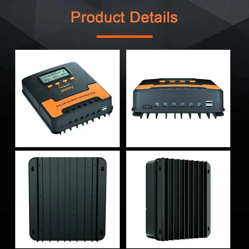 12V-24V Auto MPPT Solar Charge Controller 10A, 20A, 30A, 40A, 50A, 60A Smart PV Regulator, Lithium Lead Acid Battery Charger