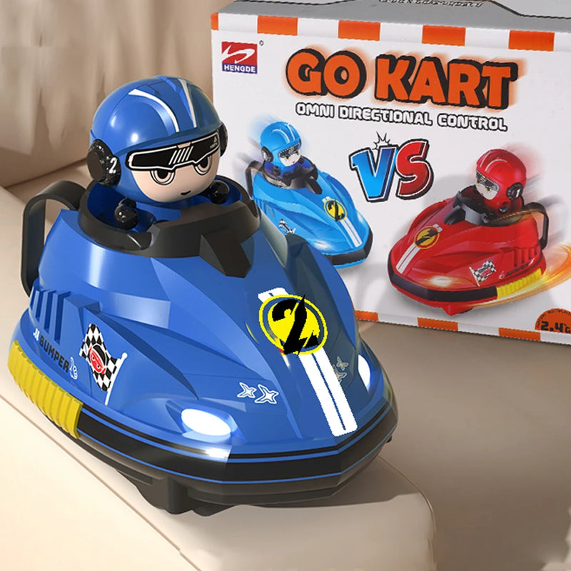 061 2.4G Two-player RC Bumper Car Parent-child Interaction Kart Drifting Collision Ejection Cool Lights Children Remote Control Toys