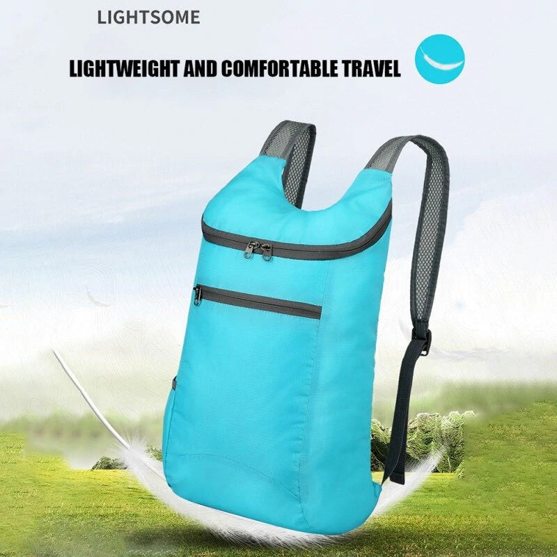 15L Waterproof Folding Backpack Ultralight Camping Backpack Outdoor Daypack Men Women Foldable Traveling Hiking Cycling Backpack