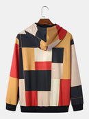 ChArmkpR Mens Hoodies Color Block Kangaroo Pocket Loose Drawstring Hoodies Sweatshirts