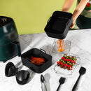 Silicone Air Fryer Accessory Set 8 Inch Silicone Liner Basket with Gloves Grill Brush Reusable Oven Accessory Air Fryer Liner for 8 to 10 QT Ovens Microwave Accessory