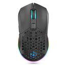 HXSJ T28 Dual Mode Wireless Mouse Hollow Design 800-4800DPI RGB Backlight 600mAh Rechargeable 2.4G/bluetooth Gamer Mice