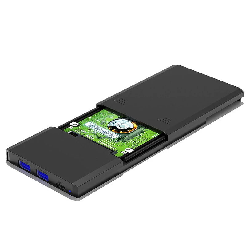 Bakeey D139 2.5inch Mobile Hard Disk Box Type-C to SATA Portable SSD Enclosure with USB3.0*2/SD/TF Card Slot Hub Support 4TB Capacity