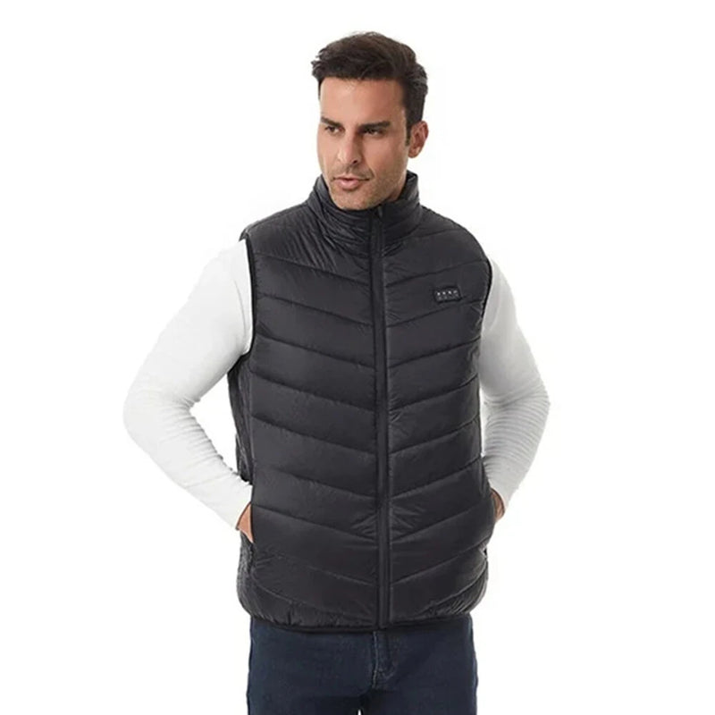 TENGOO 4 Control 27 Zone Heating Vest Men Women Electric Constant Temperature Control Winter Warm Heated Sleeveless Jacket (Not Included The Power Bank)