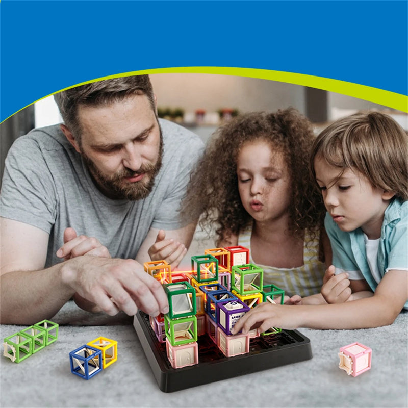 7071 Reasoning Laser Maze Beam-bending Thinking Game Building Blocks Cube Educational Reasoning Children's Desktop Toys
