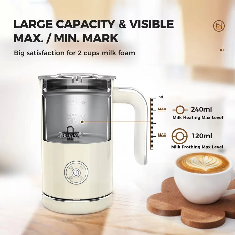 CAFELFFE MK-202 4-in-1 Electric Milk Frother Frothing Foamer Chocolate Mixer Cold/Hot Latte Cappuccino Fully Automatic Milk Warmer