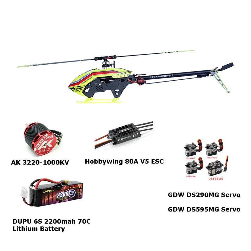 Steam AK420 3D RC Helicopter Kit / BNF With Blades
