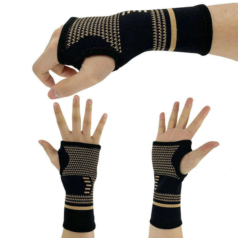 1PCS Sport Wrist Strap Copper Fiber Anti-slip Breathable Protect Wrist Hand Sleeve for Gym Basketball Workout