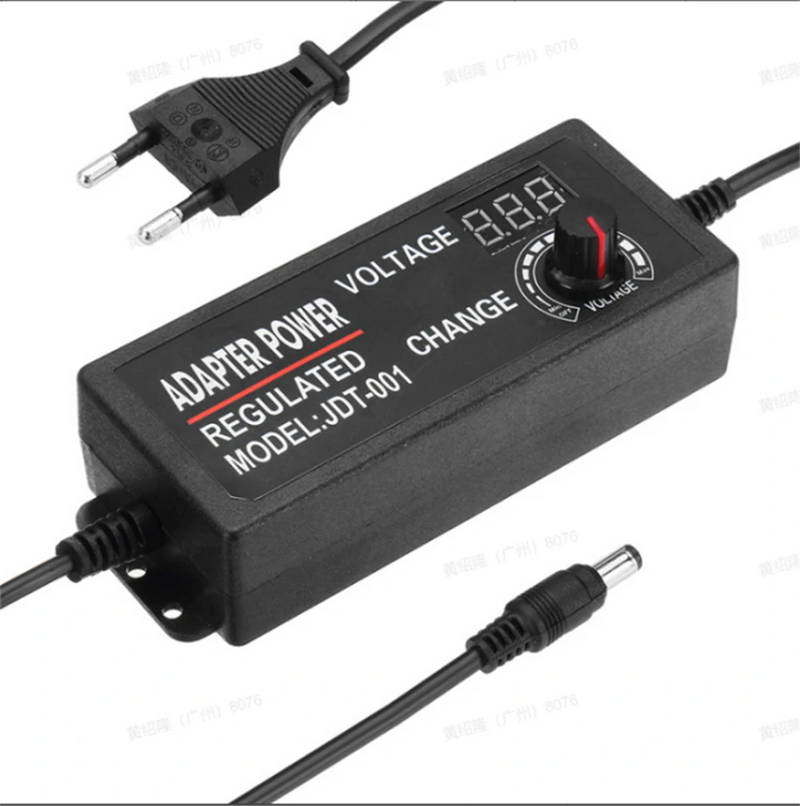 Universal AC to DC Adapter 48W Adjustable Voltage 3-24V 3A with LCD Display 14 Tips Polarity Converter Best for Household Electronics Top Rated Power Supply