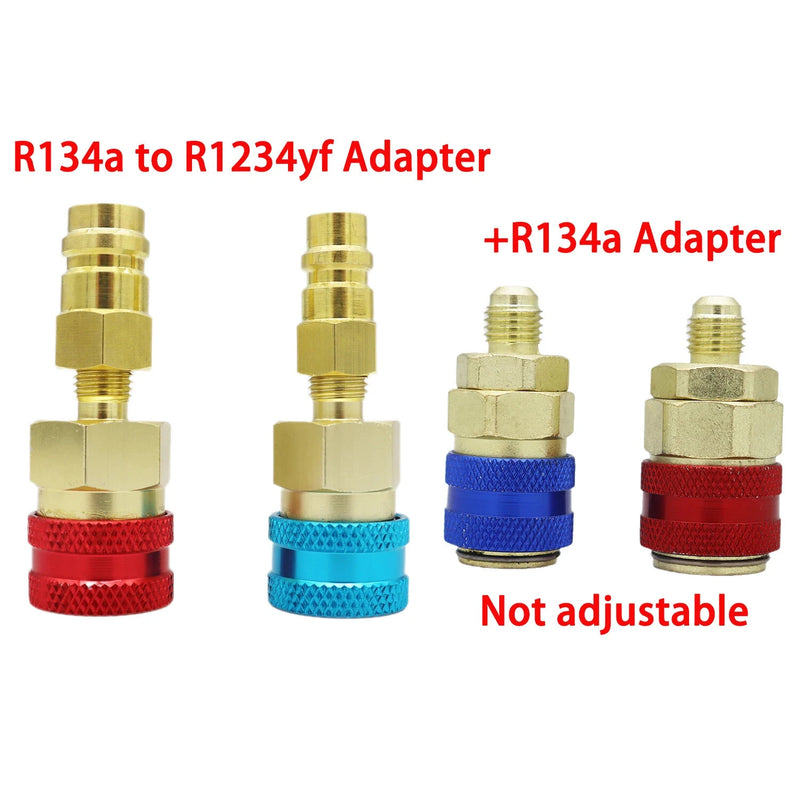 Quick Connect Coupler R1234YF to R134A Adapter HVAC Auto AC Tool High and Low Side Fittings Efficient Quick Connect