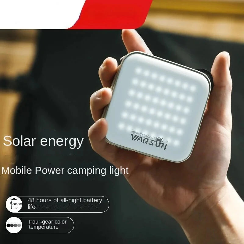 WARSUN LED Camping Lantern 1000LM, Rechargeable Camping Lantern 6000mAh, 4 Light Modes, IPX5 Water-Resistant, Solar Tent Light for Power Outages, Emergency, Hurricane, Home, Hiking