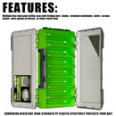 SAMOLLA 10 Compartments Small Double Fishing Tackle Box Portable Handle Lure Baits Container Y-slot Storage Organizer