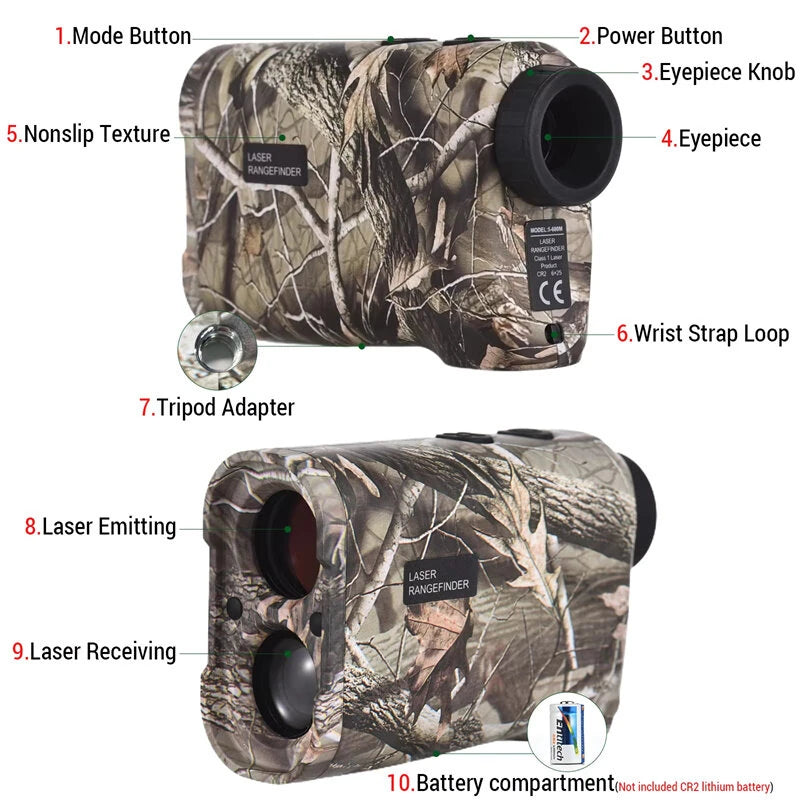 IPRee 600m Digital Golf Laser Rangefinder, Hunting with Height and Angle Measurement Monocular Telescope