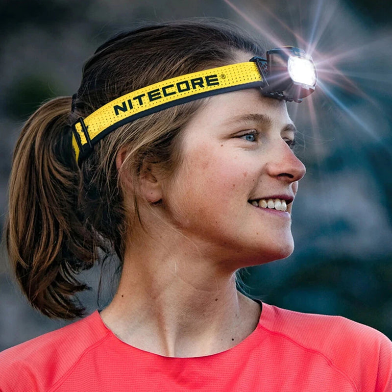 NITECORE UT27 PRO 800LM Dual Beam Light Headlamp With 2Pcs Battery Pack USB Rechargeable Wide Range Dual Power Headlight Spotlight for Outdoor Night Running Fishing