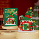 Christmas Elk Deer Santa Claus Building Blocks City Snow House Xmas Tree Decor. Bricks with Light Set Toys for Children Kids Gift