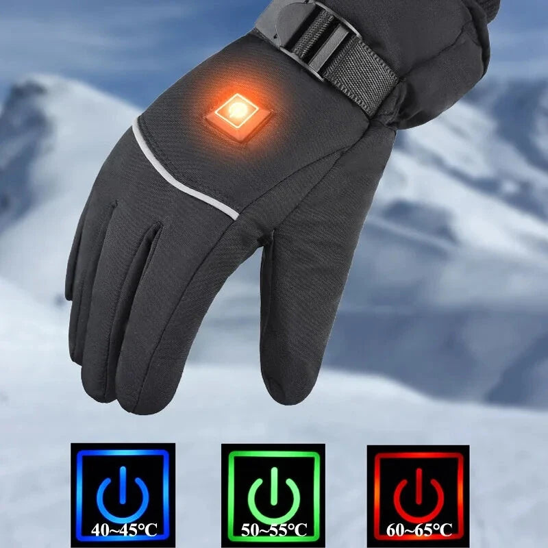 TENGOO Electric Heated Gloves Waterproof Winter Gloves Heated Ski Gloves Warm Touching Screen Gloves Keep Warm Outdoor Motorcycle Gloves Thermal Gloves Battery Heated Gloves