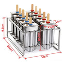6 / 10PCS Stainless Steel Popsicle Mold Rack Ice Lolly Mold Frozen Lolly Popsicle Maker Homemade Ice Cream Mold with Popsicle Holder