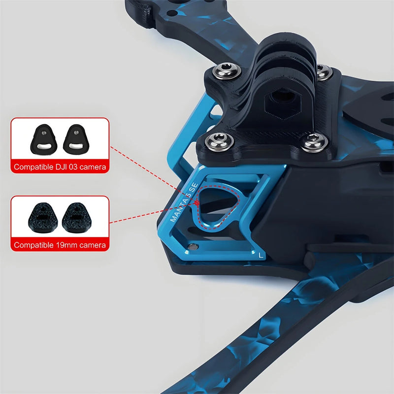 Asixflying Manta 5 SE 223mm Wheelbase T700 Carbon Fiber Plate Frame Kit Compatible Analog/ DJI O3/ DJI O4 Lite for FPV Racing Drones