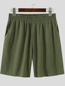 Mens Solid Drop Shoulder Casual Two Piece Outfits