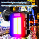 IPRee Solar Light LED Handheld Flashlights Type-C Rechargeable Portable Torch with 4 Modes COB Emergency Red and Blue Searchlight