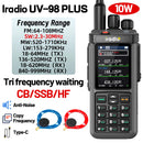 Iradio UV-98 PLUS 10W Walkie Talkie Multi Band Radio 2.4 Inch Screen Cross Band Repeater 1024 Channels Type-C Charging CB SSB HF FM SW MW LW Walkie Talkie