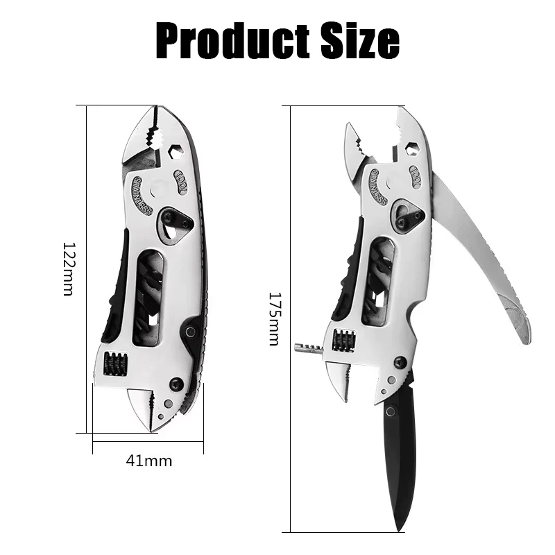 IPRee Multitool Pliers Pocket Knife Screwdriver Set Kit Adjustable Wrench Jaw Spanner Repair Outdoor Camping Survival Multi Tools