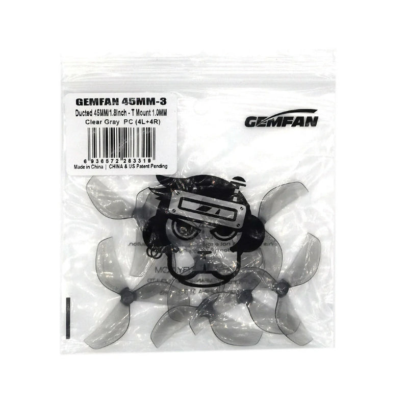 4 Pairs/12 Pairs Gemfan 45mm 1.8 Inch 3-Blade Ducted Propeller 1mm / 1.5mm Shaft Hole for 80-85mm Indoor ThinyWhoop RC Drone FPV Racing