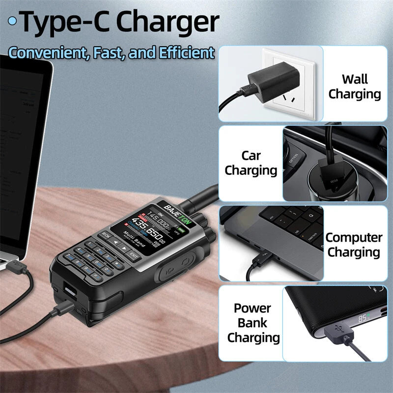 Bajeton BJ-8300 10W Multi Band Handheld Radio bluetooth Programmable NOAA Weather Alert Spectrum Analyzer SW MW LW AM SSB CB Transceiver Two-way Radio Walkie Talkie