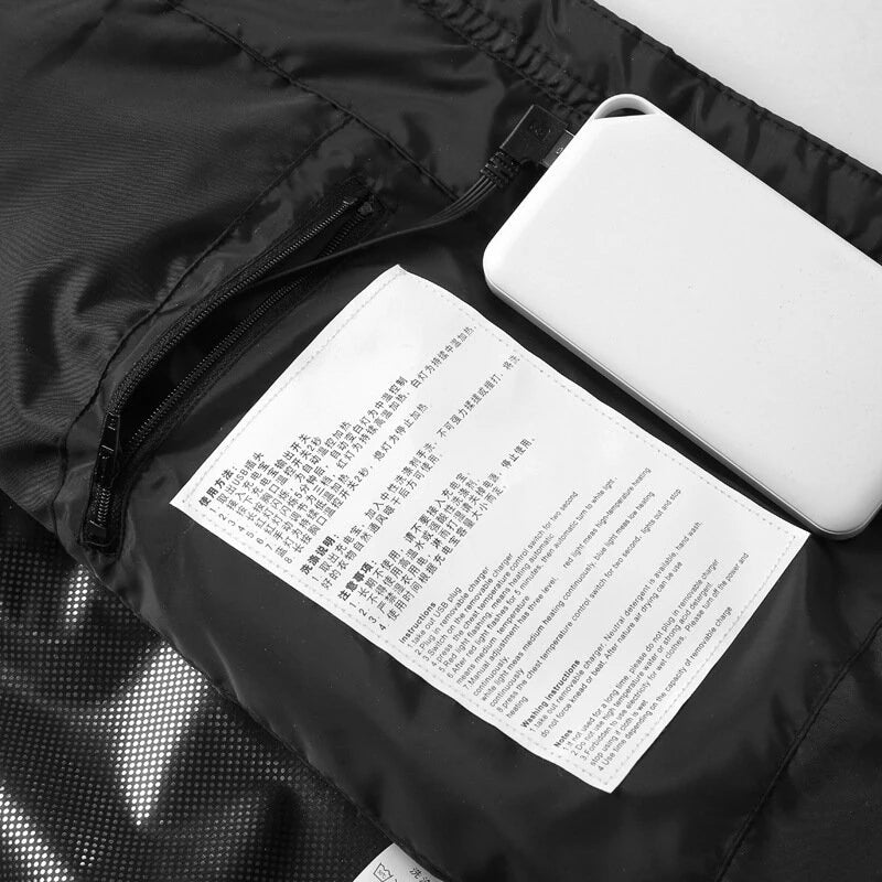 TENGOO HP-15 Heated Vest 15 Areas Heating Temperature with Digital Display USB Electric Thermal Clothing Winter Warm Vest Outdoor Heat Coat