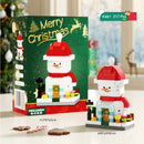 Christmas Santa Claus Building Blocks Assembly Kit Holiday Decoration DIY Model Festive Gift Set