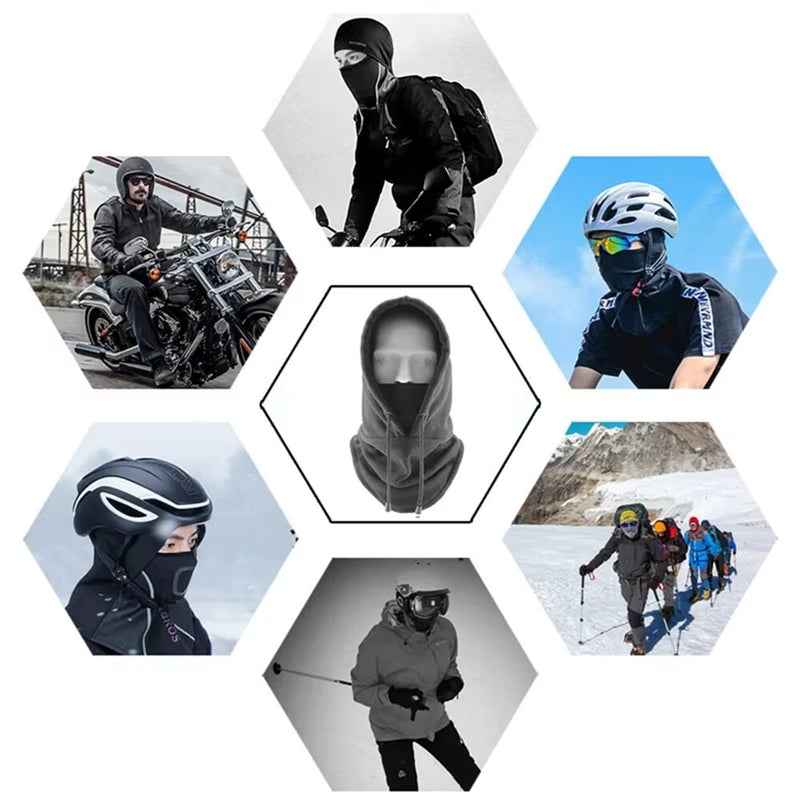 TENGOO Outdoor Cycling Protective Gear Hats Keep Warm Winter Racing Hooded Hat Thermal Neck Warmer Windproof Fleece Balaclava Skiing Face Mask